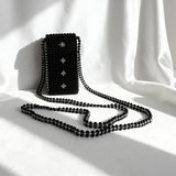 Midnight Crystal Beaded Phone Bag
