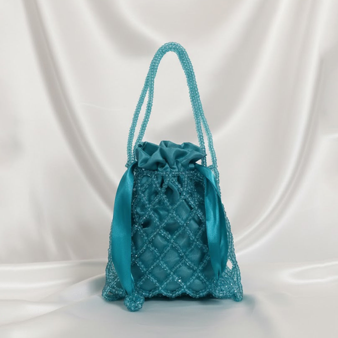 Blue Acrylic Bead Bag