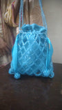 Blue Acrylic Bead Bag