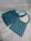 Blue Acrylic Bead Bag