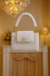 White Acrylic Bead Bag