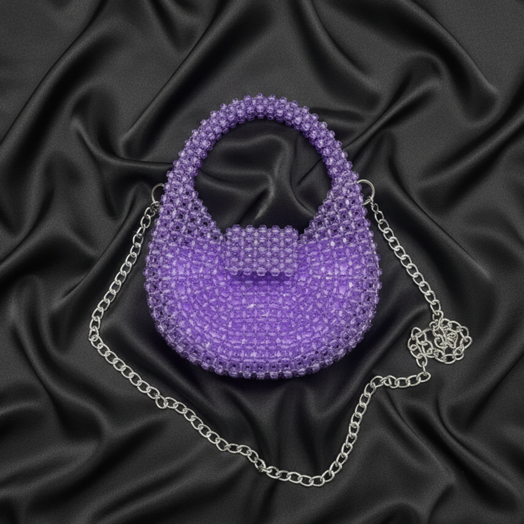 Purple Acrylic Bead Bag