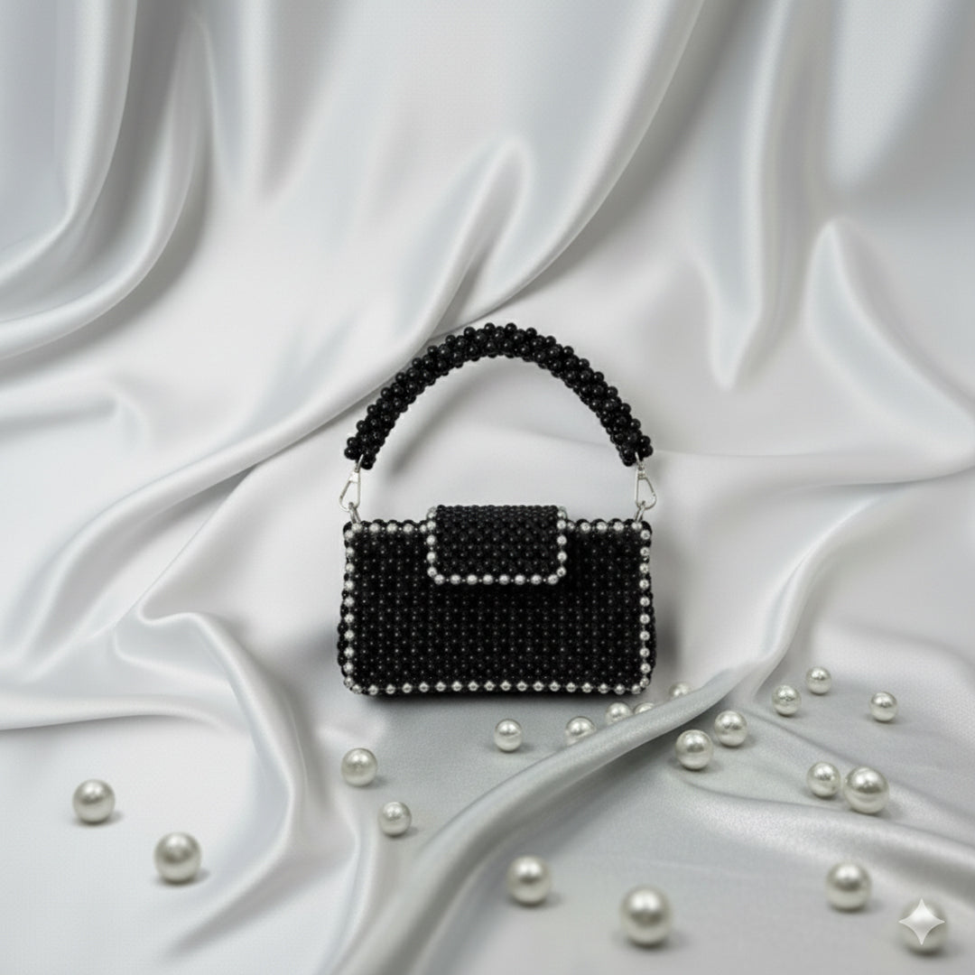 Midnight Pearl Beaded Bag