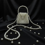 White Pearl Beaded Mini Bag