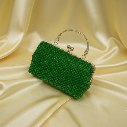 Classic Green Beaded Clutch