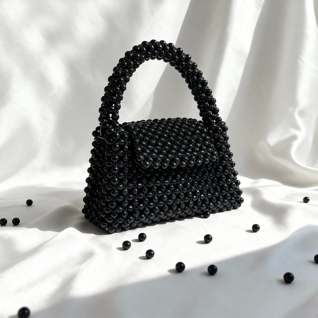 Midnight Pearl Beaded Bag