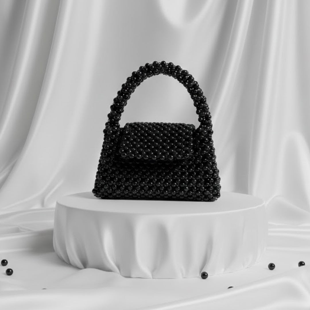 Black Acrylic Bead Bag