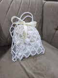 White Acrylic Bead Bag