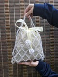 White Acrylic Bead Bag
