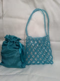 Blue Acrylic Bead Bag