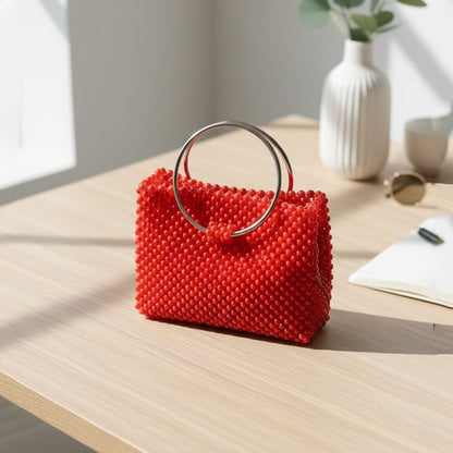 Red Acrylic Bead Bag