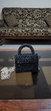 Silver Black Mini Crystal Bag