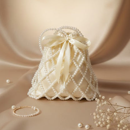 White Acrylic Bead Bag