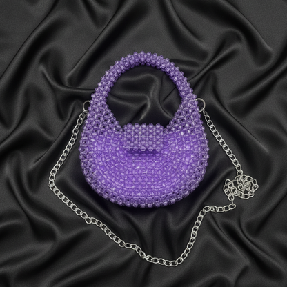Purple Acrylic Bead Bag