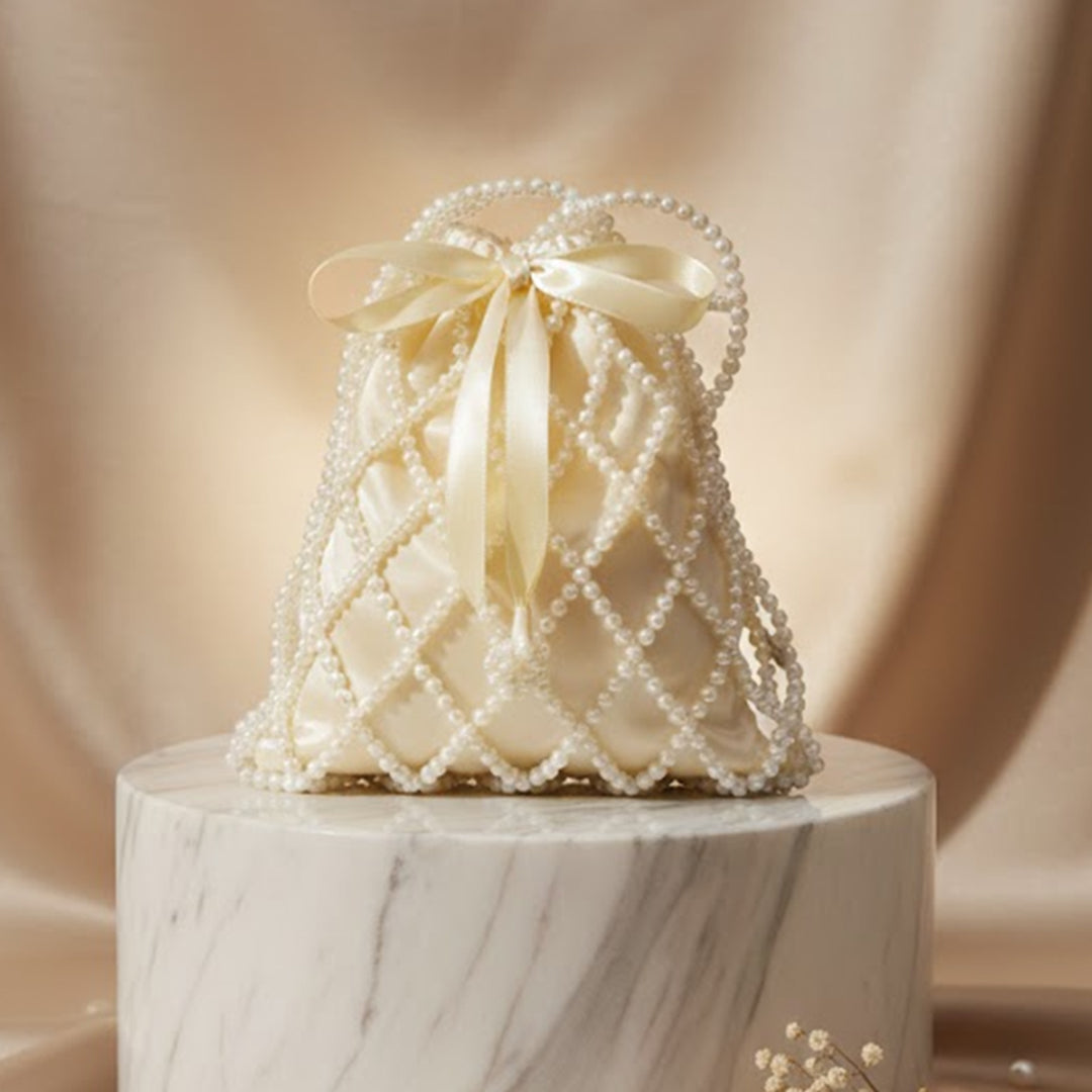 White Acrylic Bead Bag