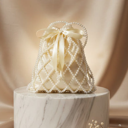 White Acrylic Bead Bag